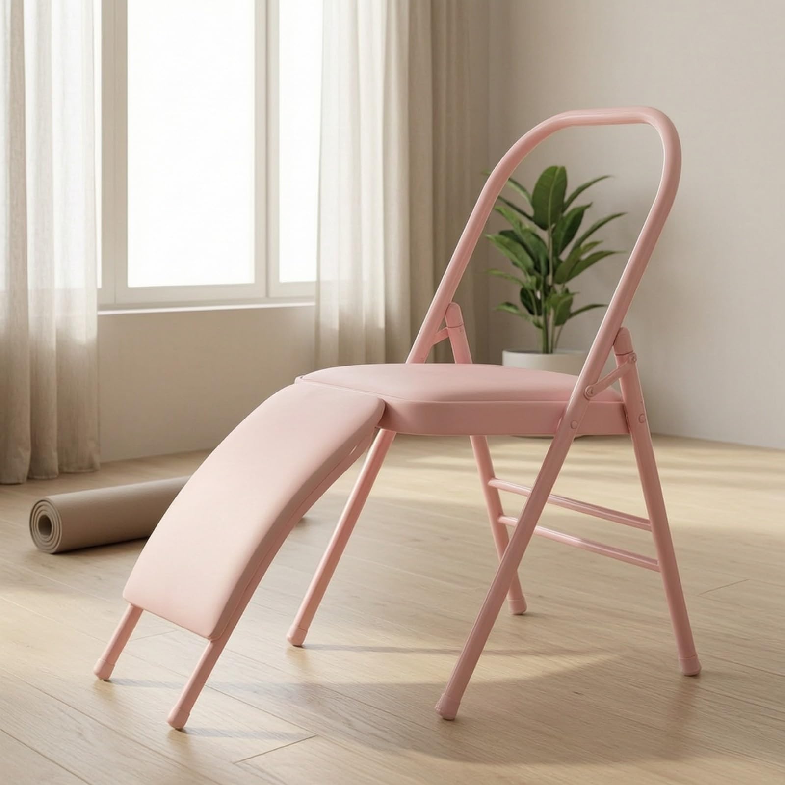 Silla Plegable con Trasero |, Vegano, Silla Meditación con Espalda, para Casa,