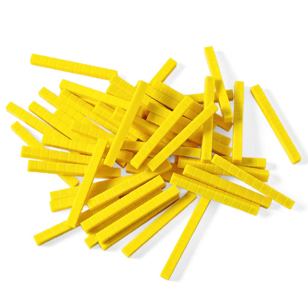 hand2mind 50 Yellow Plastic Base Ten Rods, Place Value Manipulatives, Base 10 Blocks, Counting Manipulatives, Math Manipulatives First Grade, Math Blocks, Place Value Blocks, Base Ten Blocks