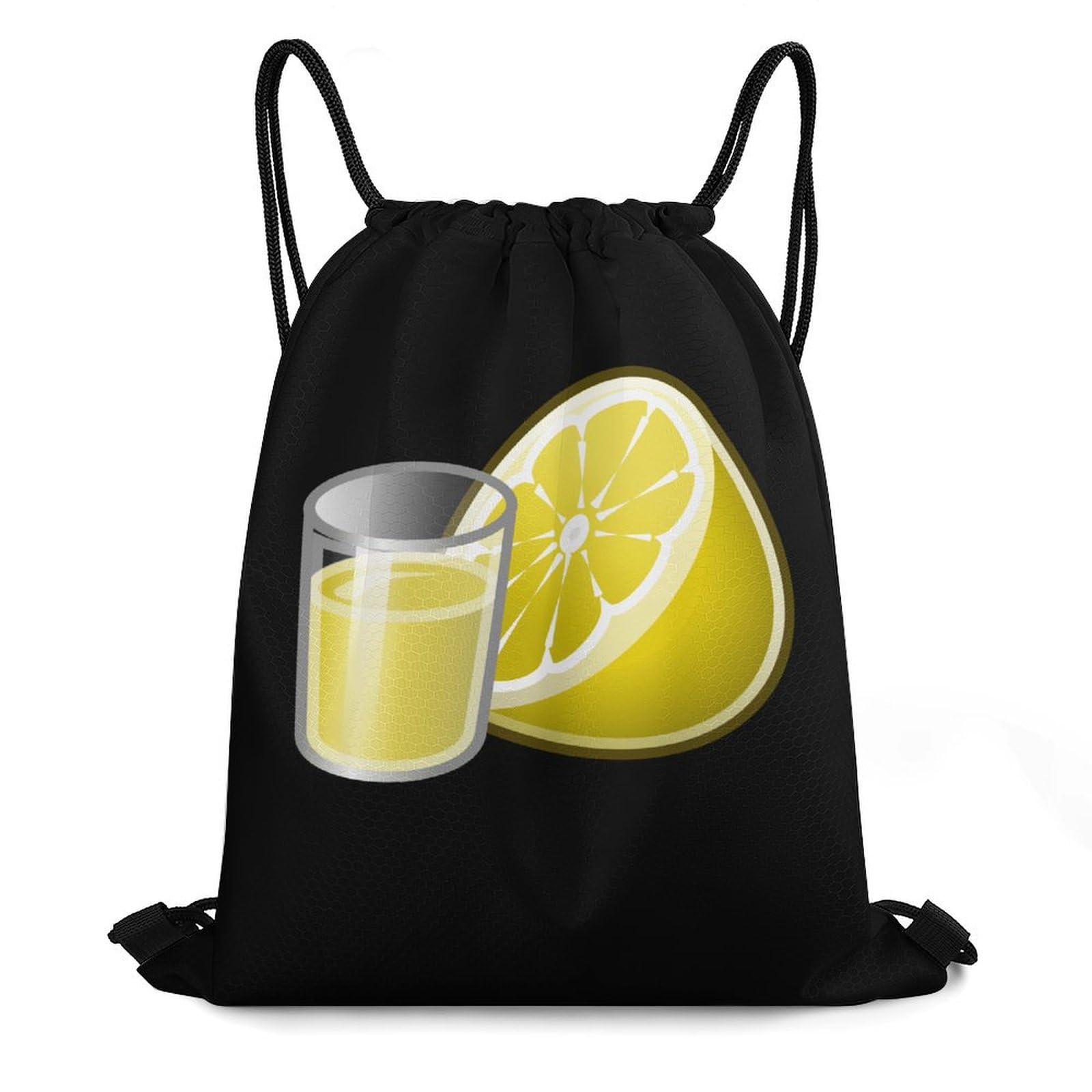 Lemon Water Drawstring Backpack Durable Sport Gym Bags Daypack for Men Women 35 * 42cm