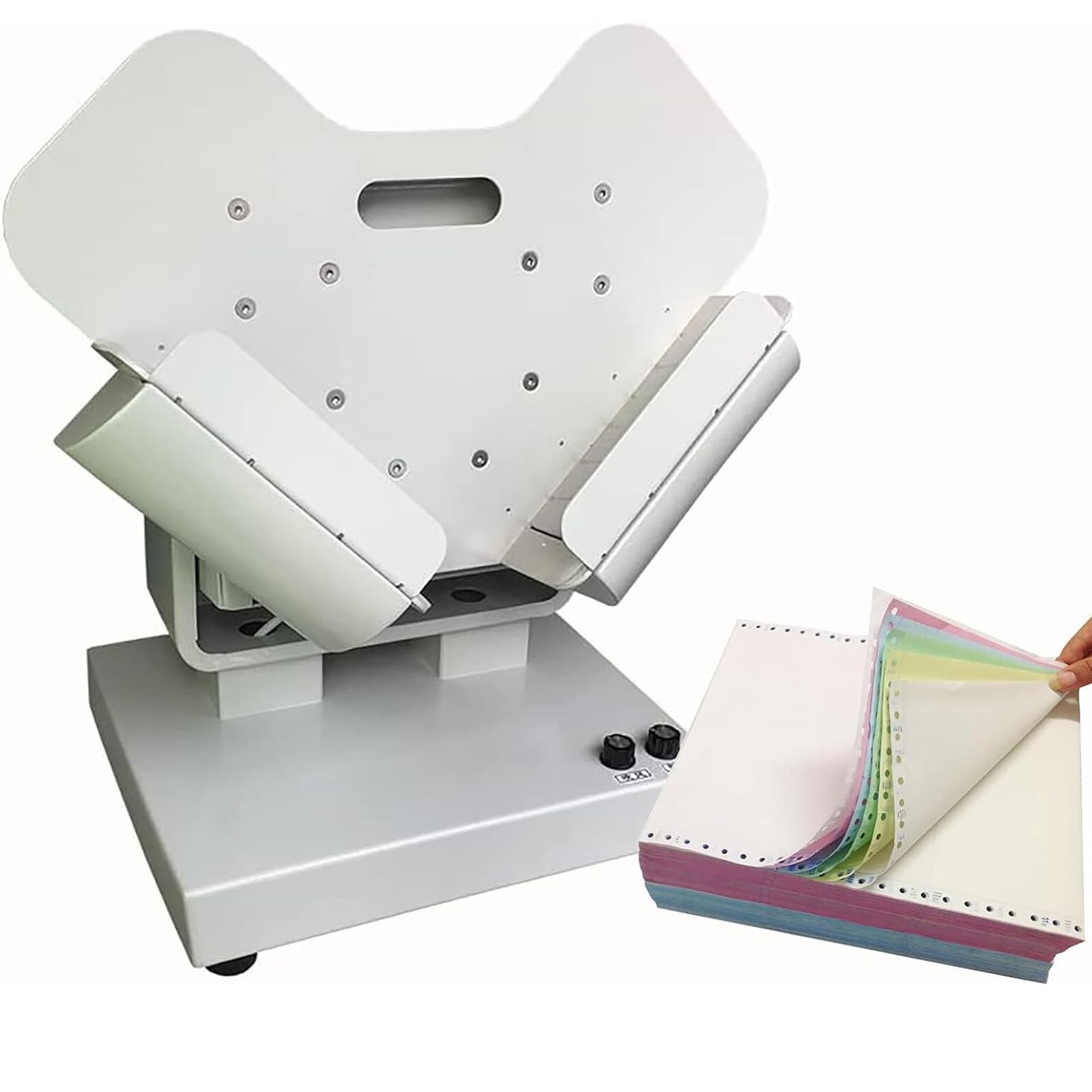 Sicwedim Electric Paper Sorting Machine, A3-A5 Automatic Paper Jogger, 2500Rpm/Min Vibration Frequency, Vertical Angle 10°-50°, Blowing Vibration Adjustment, Eliminate Static Electricity/Drying