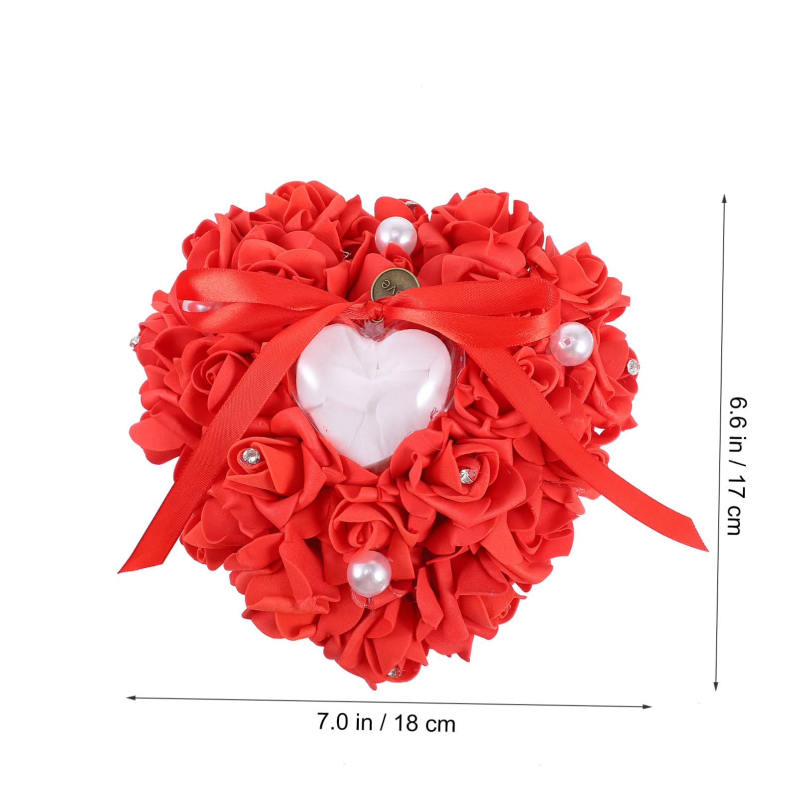 HOLIDYOYO Heart Shape Bridal Pillow Design Elegant Wedding Cushion for Ceremony Romantic Theme for Engagements Anniversaries