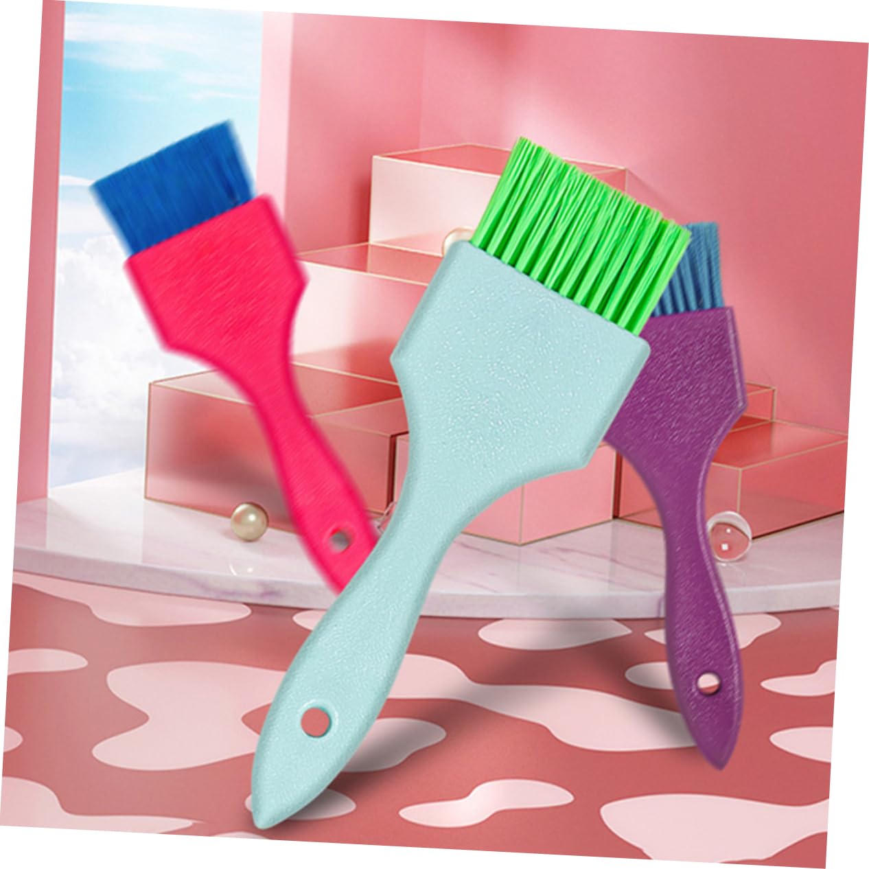 TOVINANNA Hair Coloring Brush Set 3pcs Tint Brush for Hair Dye Salon Easy to Use