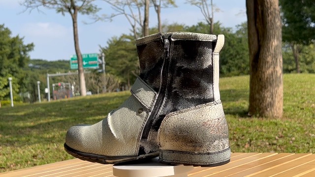 OSSTONE Herren Stiefel aus Rindsleder Lederstiefel mit Gummisohle  