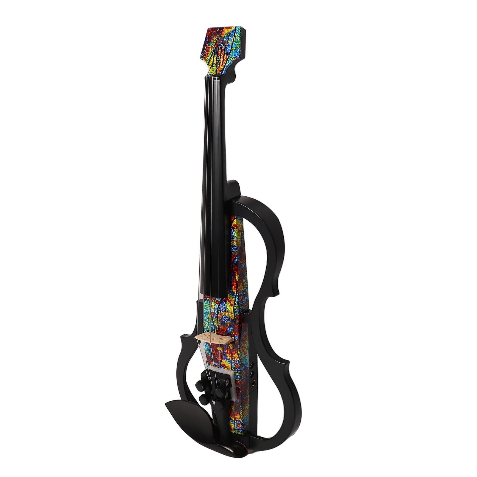 Drfeify Violino Elettrico Senza Testa, Corpo in Fibra di Carbonio, Violino Elettrico Silenzioso con Bordo in ABS, Pickup DV 10B, per Musicisti Che Praticano e Suonano, con Amplificatore per Cuffie e