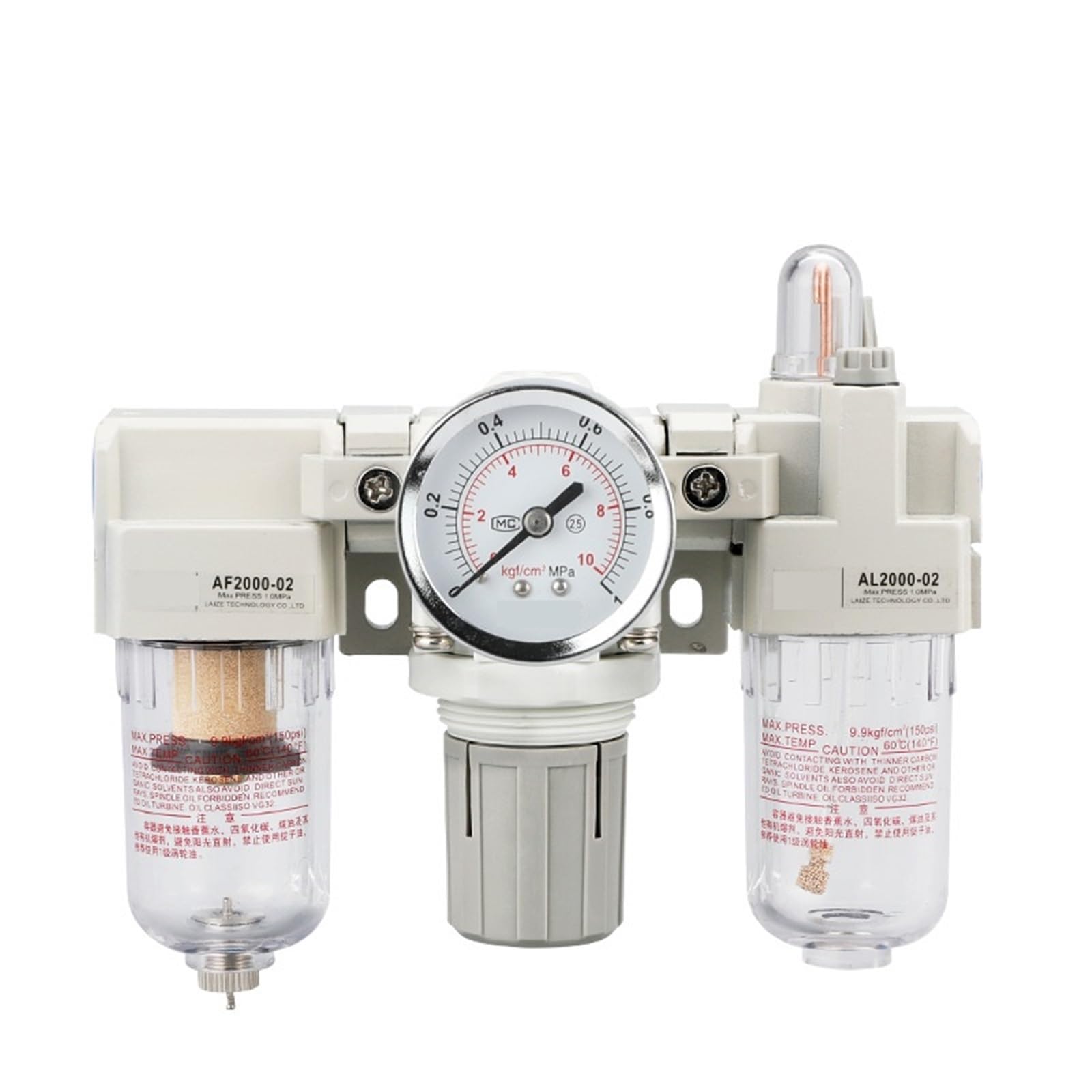 Jwvialel Ac2000-02 Frl Pneumatic Air Filter Regulator Lubricator 1Pcs(Ac2000-02)