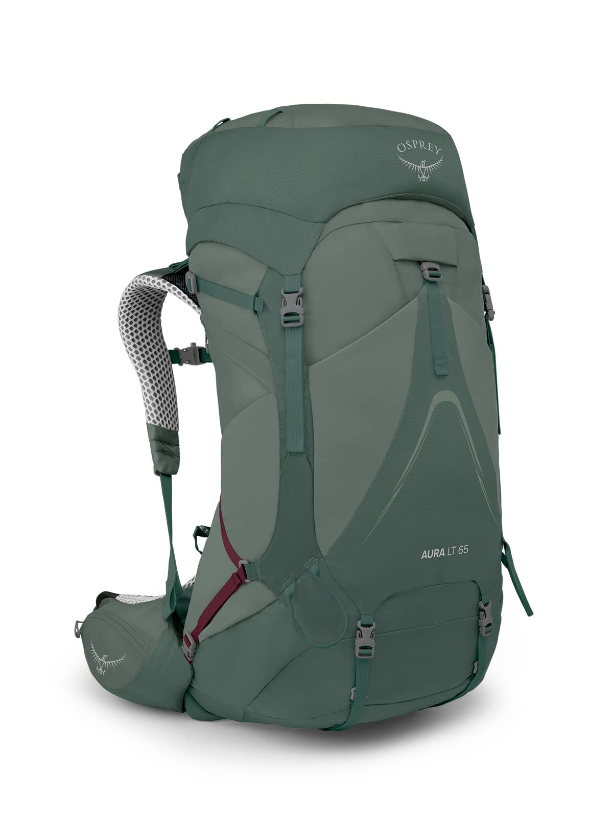 Aura AG LT 65L Women's Backpacking Backpack, Koseret/Darjeeling Spring Green, WXS/S