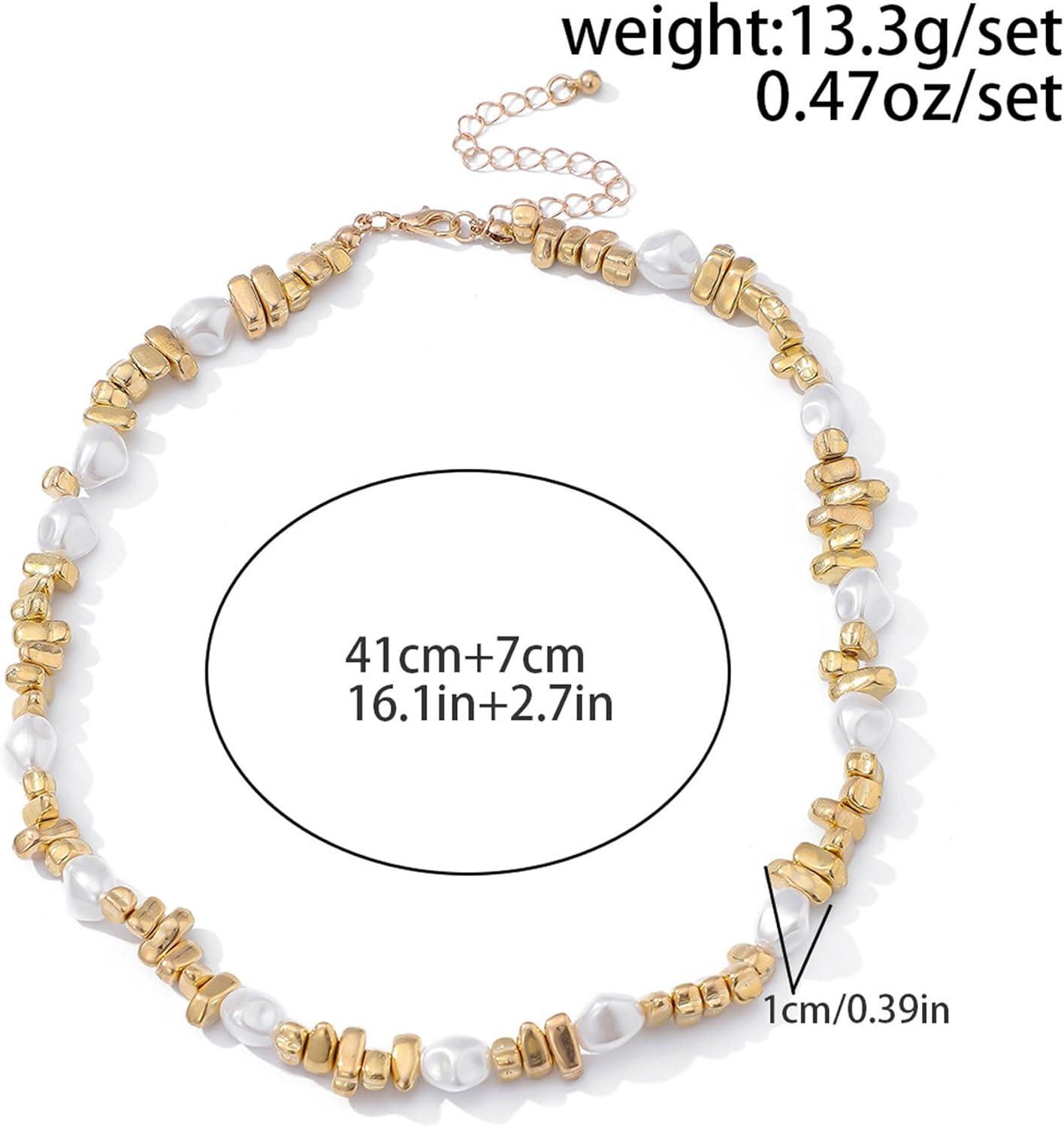 Gold Statement Necklace for Women Baroque Pearl Irregular String beads Necklace Birthday Party Holiday Jewelry - Image 6