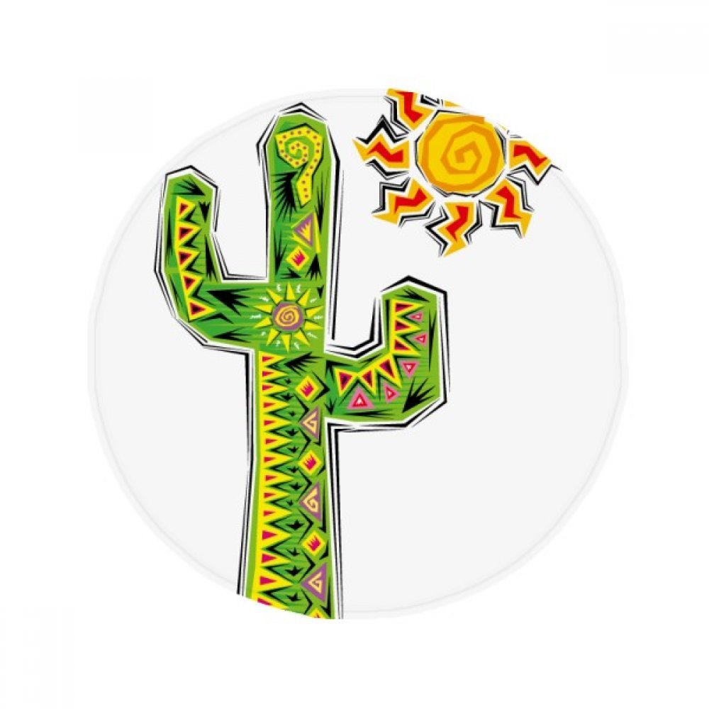 Tapis mexicain rond 80cm avec cactus, idée cadeau salon originale