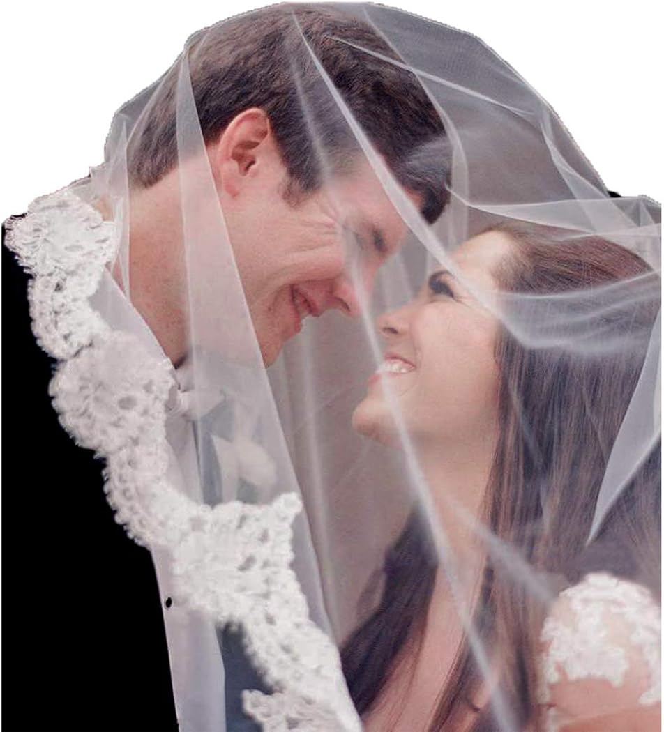 Miniatura 4 de Zehory Velo de novia blanco corto Mantilla velo novia encaje católico velos accesorios para el pelo para las mujeres