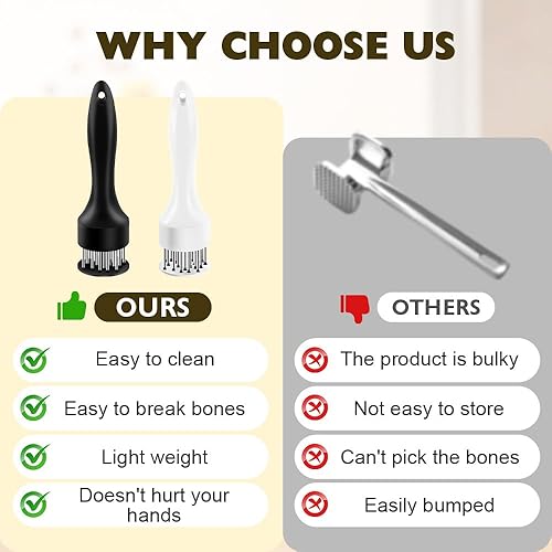 Miniatura 2 de Ablandador de carne de acero inoxidable, aguja ablandadora de carne de acero inoxidable mejorada 2025 de 21 pines, cuchillas de aguja ultra