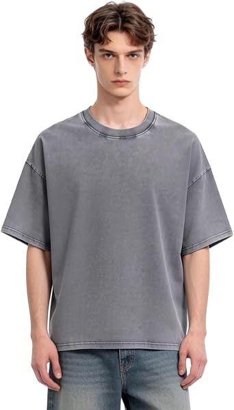 Women Acid Wash Tshirt Oversized Unisex Shirt Men Women Heavy Weight Vintage Short Sleeve Tees