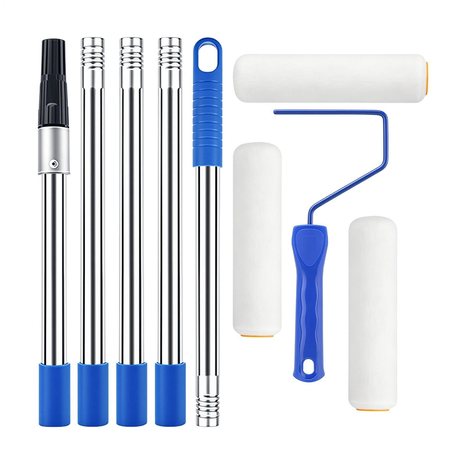 Kit De Rodillos Para Pintar Cepillo Liso De Cerdas Finas Con Poste