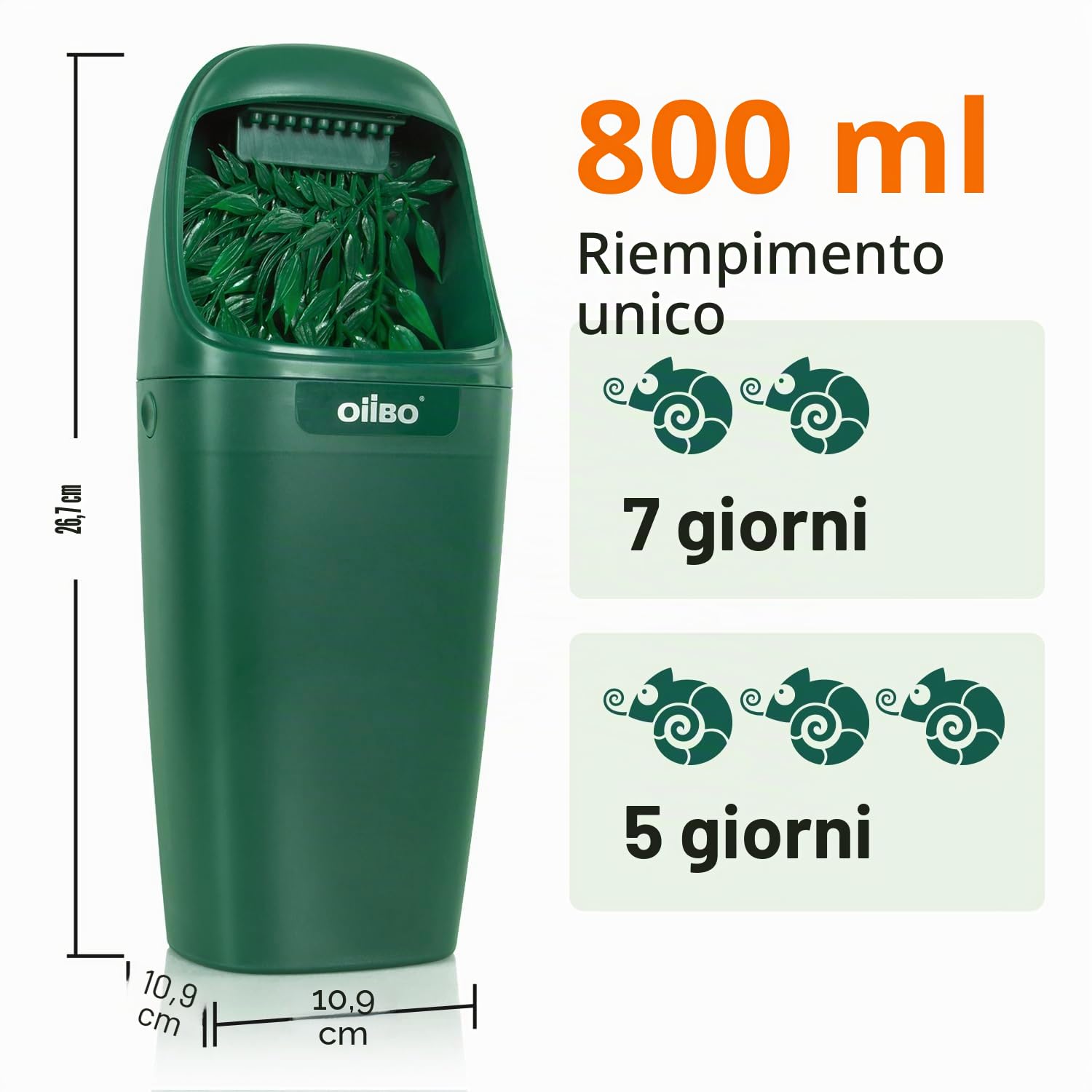 Distributore d'acqua per rettili, fontanella automatica con flusso d'acqua regolabile, per lucertola, drago, camaleonte, anfibi, insetti, terrario, gocciolatore d'acqua