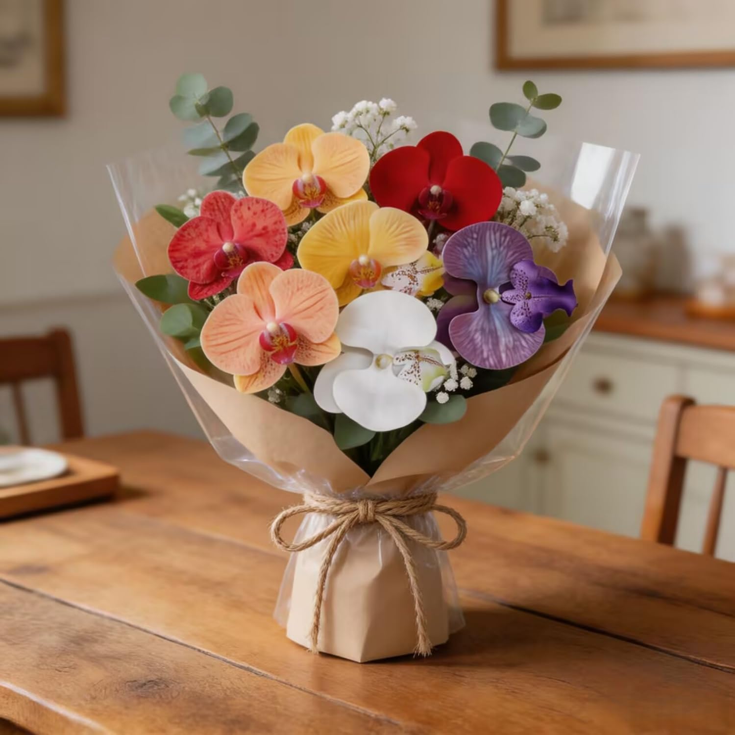 XZJMY Künstliche Orchideenblüten, 6 Farben, 8,9 cm, 24 Stück
