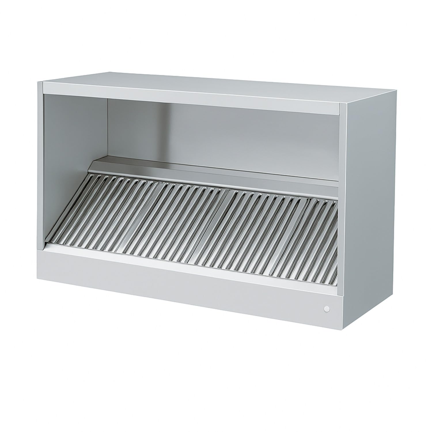 Ristoattrezzature - Cappa in acciaio inox 120x70x45h cm cubica a parete senza motore