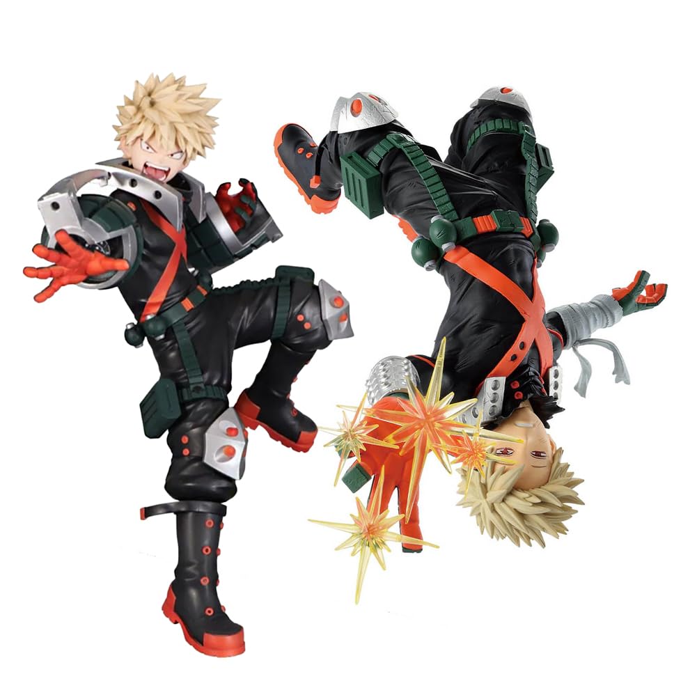 Xinchangda 2PCS MHA Bakugou Katsuki Figure Anime Bakugou Katsuki Action Figure Statue PVC Anime MHA Figurine Model Collectibles Tabletop Decorations