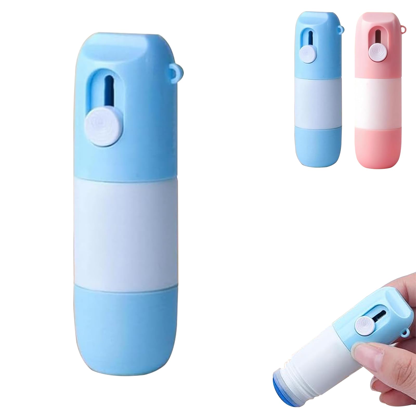 2-in-1 Thermal Paper Correction Fluid with Unboxing Cutter, Portable Privacy Protection Eraser Pen, Water-Based Ink Remover for Parcel Labels Bills (Blue)