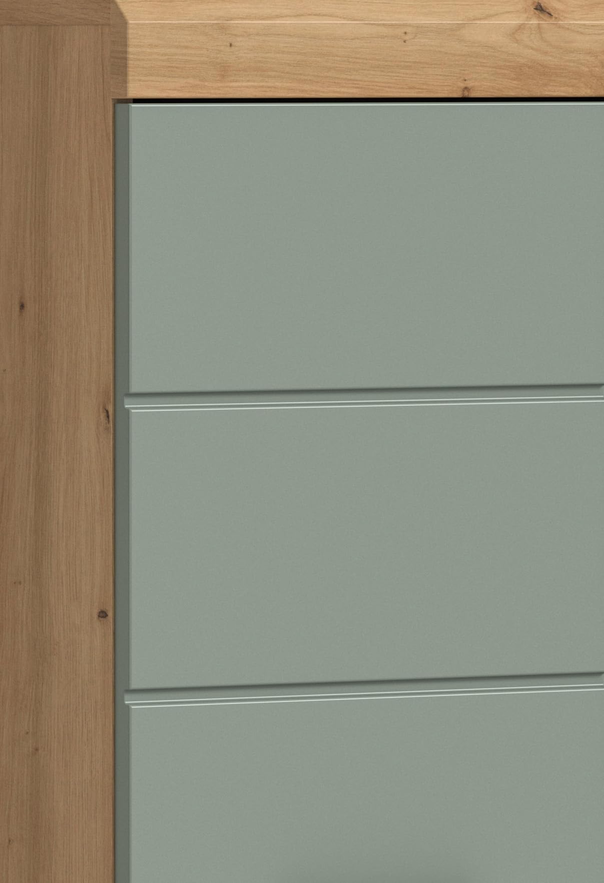 xonox.home - Badmidischrank Scout 74x141x31 cm in Artisan Eiche und Salbei - Badmöbel Badset Badezimmerkombination - Pflegeleichte Oberfläche hochwertig verarbeitet – Bild 7
