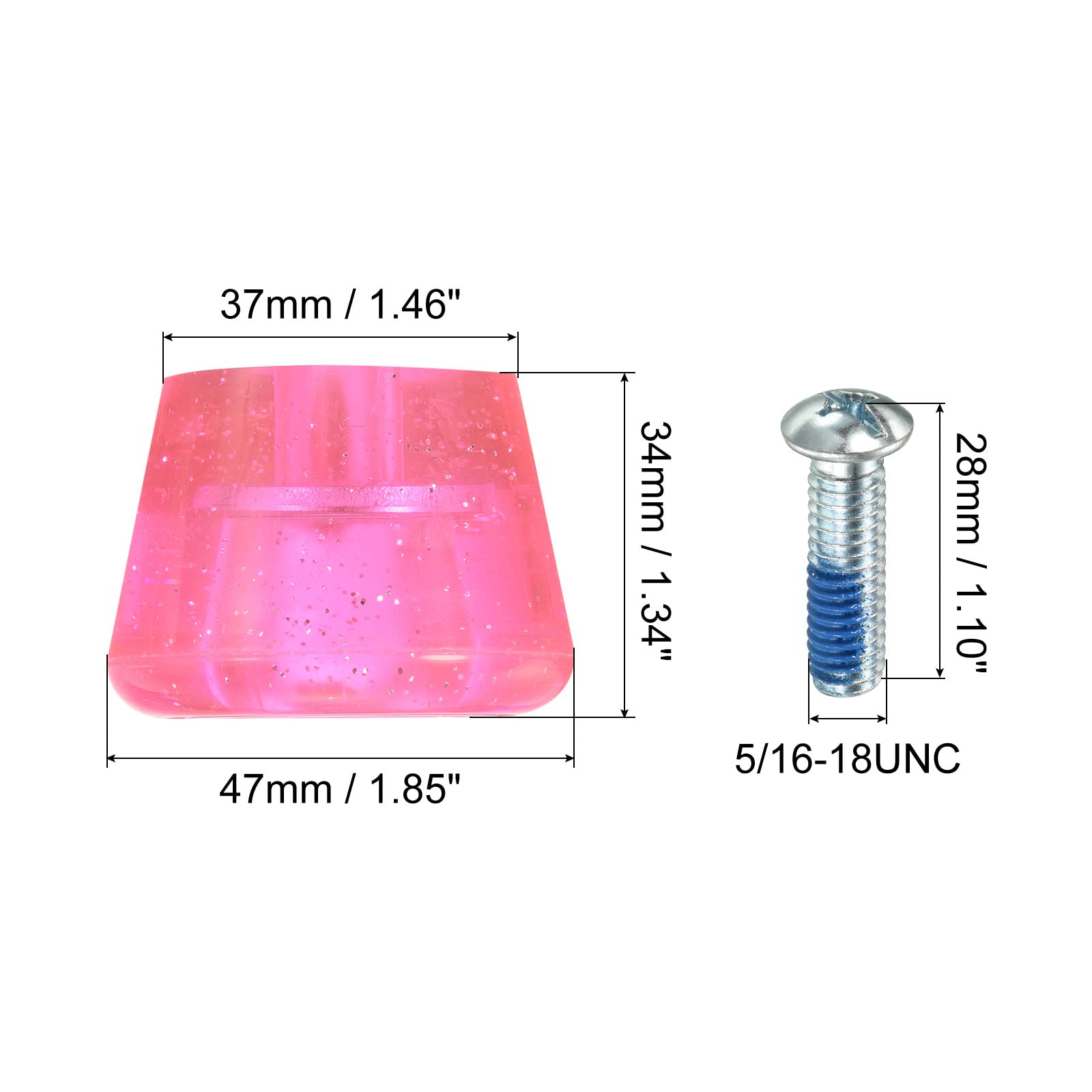 PATIKIL Roller Skate Toe Stops with Screwdriver, 1 Pair 82A Rubber Brake Stoppers Block for Roller Skate Accessories Replacement, Clear Pink