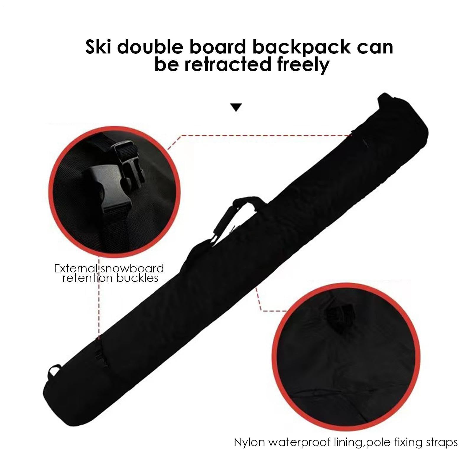 Borsa da sci da neve, fodera impermeabile, portatile, borsa da viaggio per sci, aereo, viaggi, amici, donne, adulti, bambini, attività all'aperto, campeggio, sci