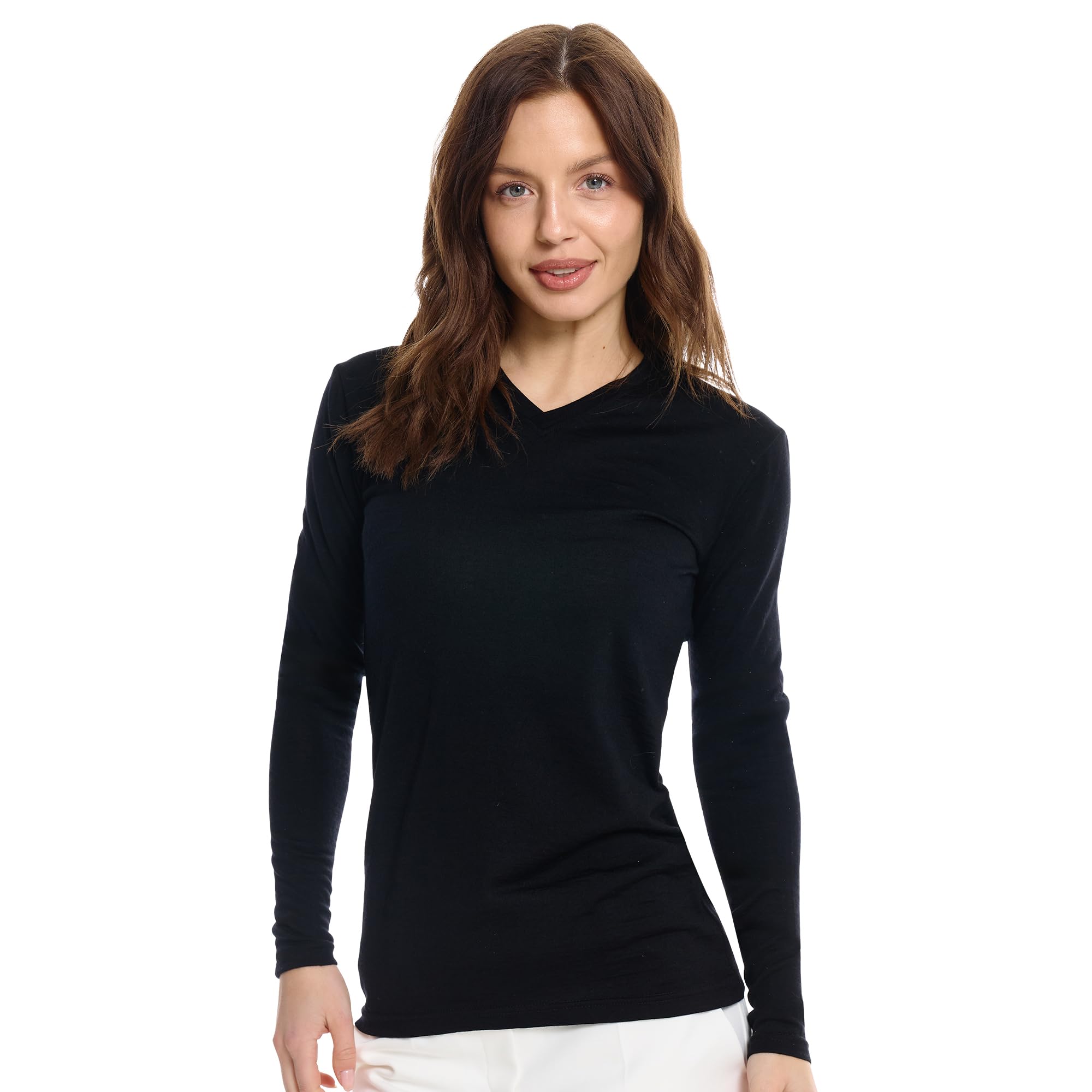 100% Merino Wool Base Layer Women - Thermal Merino Wool Shirt Women