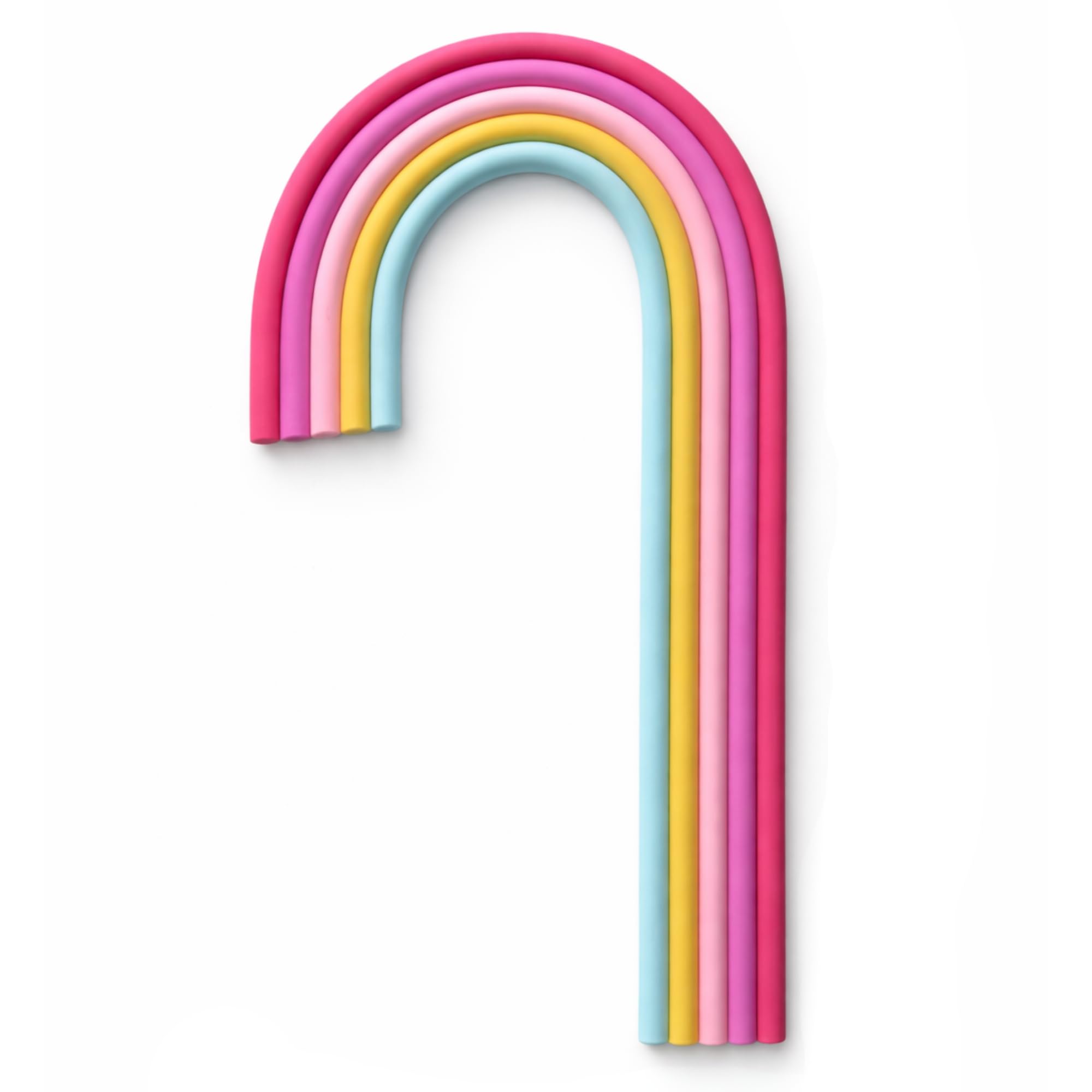 AMAR Rainbow Silicone Cake Topper, Flexible Trimmable Decoration, 24cm x 12cm, for Birthday Cakes, Baby Showers, Celebrations (Bright Pink)