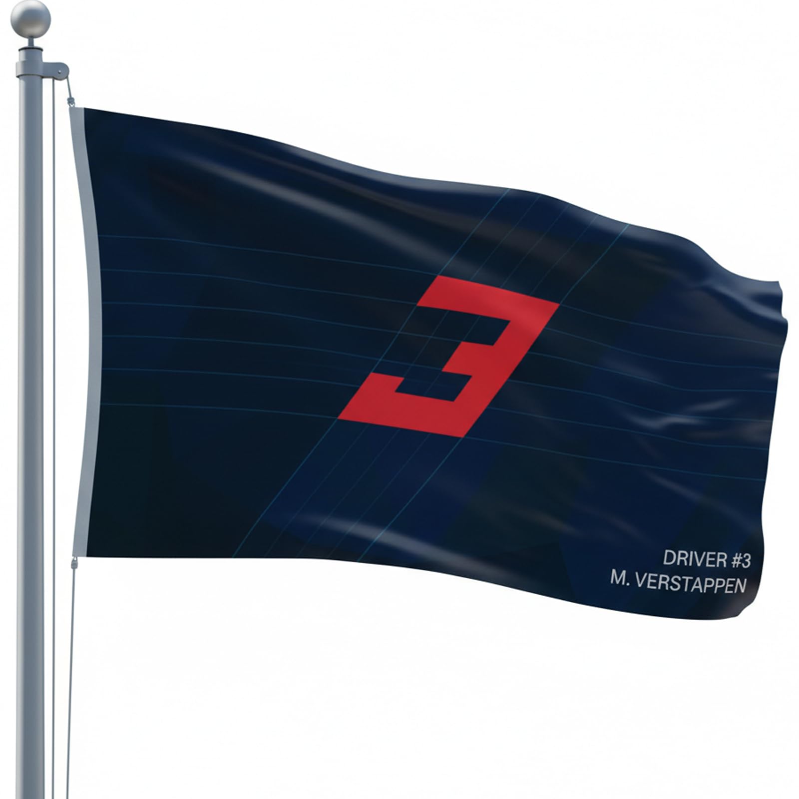 F1 Formula No. 3 Logo Flags Red And Deep Blue Color Formula 1 Gifts lightweight And Easy To Hang Man Cave, Home, Men Garages, Indoor And Outdoor Use Gift For Die-Hard Car Fans F1 Merchandise