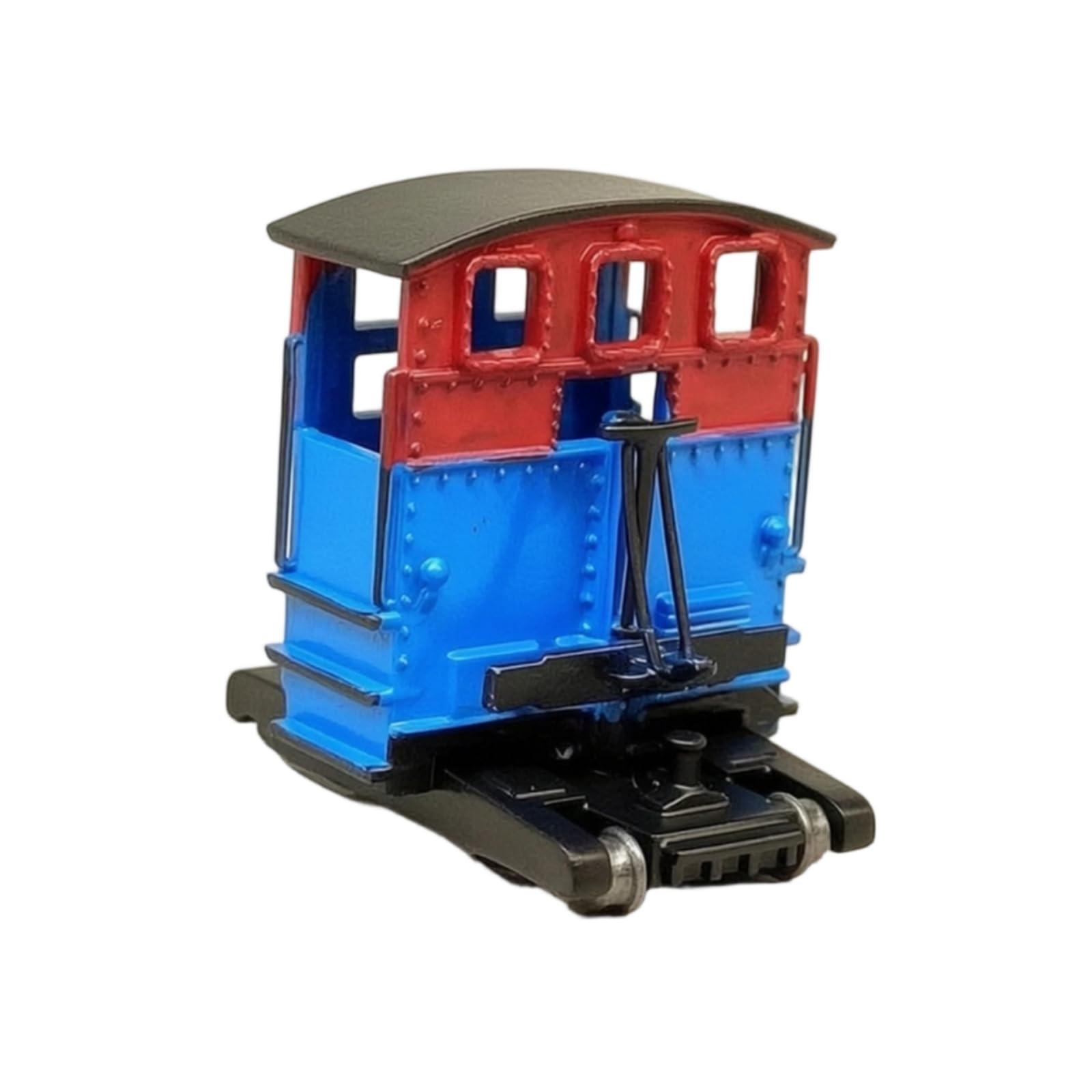harayaa Réplique de Locomotive Statique Locomotive de Manœuvre Maquette Train Modèle Ho 1/87 en Plastique Profil Boîte Détails de Châssis et Fenêtres Adaptée, Rouge, Bleu