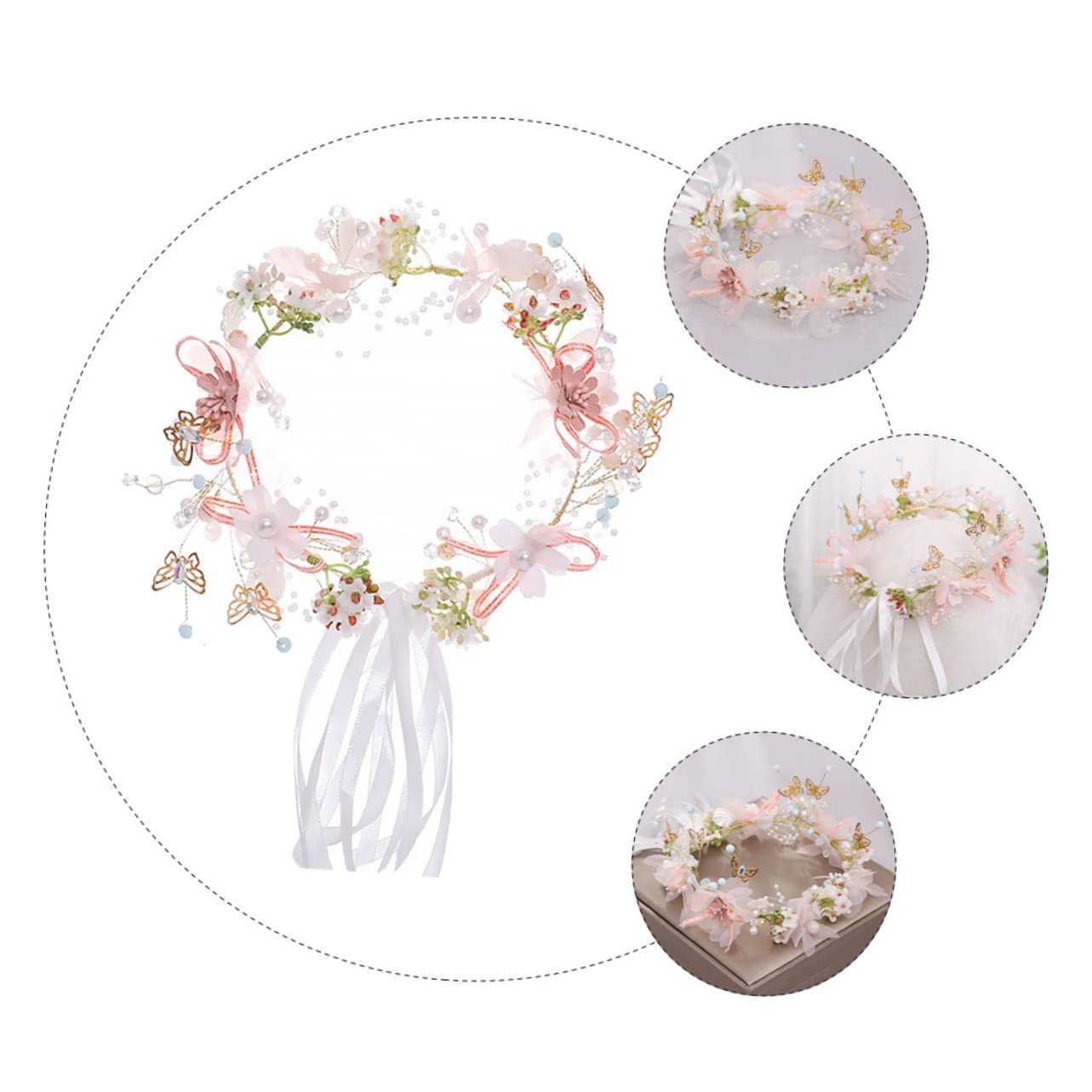 FRCOLOR 3stücke Braut Haarkranz Blumen Für Farbige Blumenwreath Als Haaraccessoire Für Strand Festival Fotografie Und Feiern Langlebig Und Rutschfest