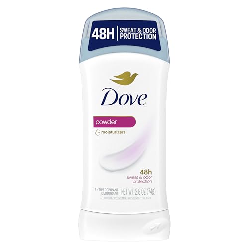 Dove Invisible Solid Antiperspirant Deodorant Stick for Women, Powder, For All Day Underarm Sweat & Odor Protection 2.6 oz, 6 Count