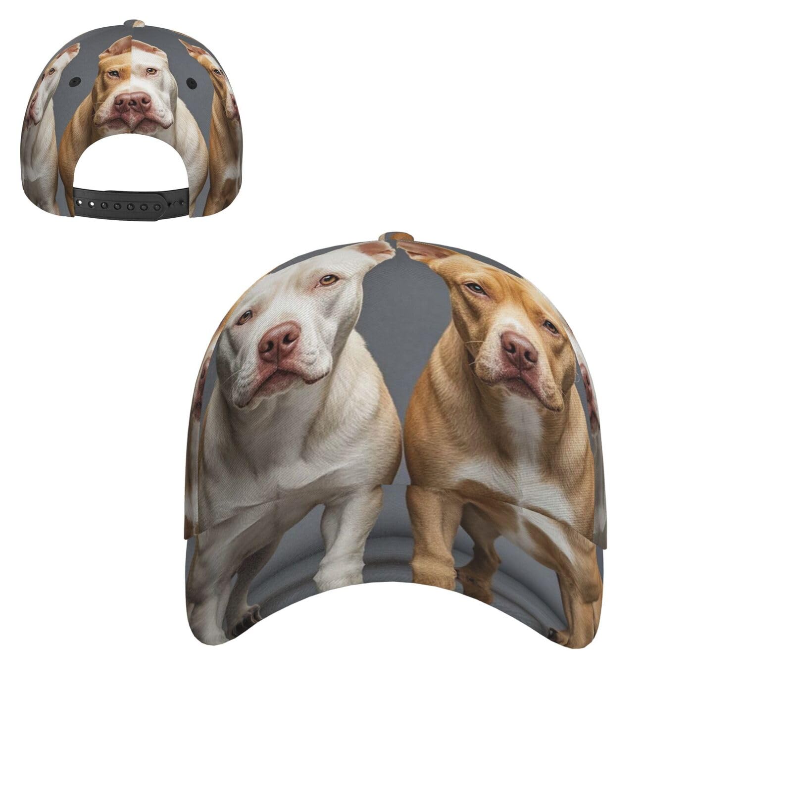 Mxdlkswpoh Unisex Pitbull Dogs Baseball Cap Adjustable Sun Hat Dad Hat Cotton Trucker Hat Classic Golf Hat
