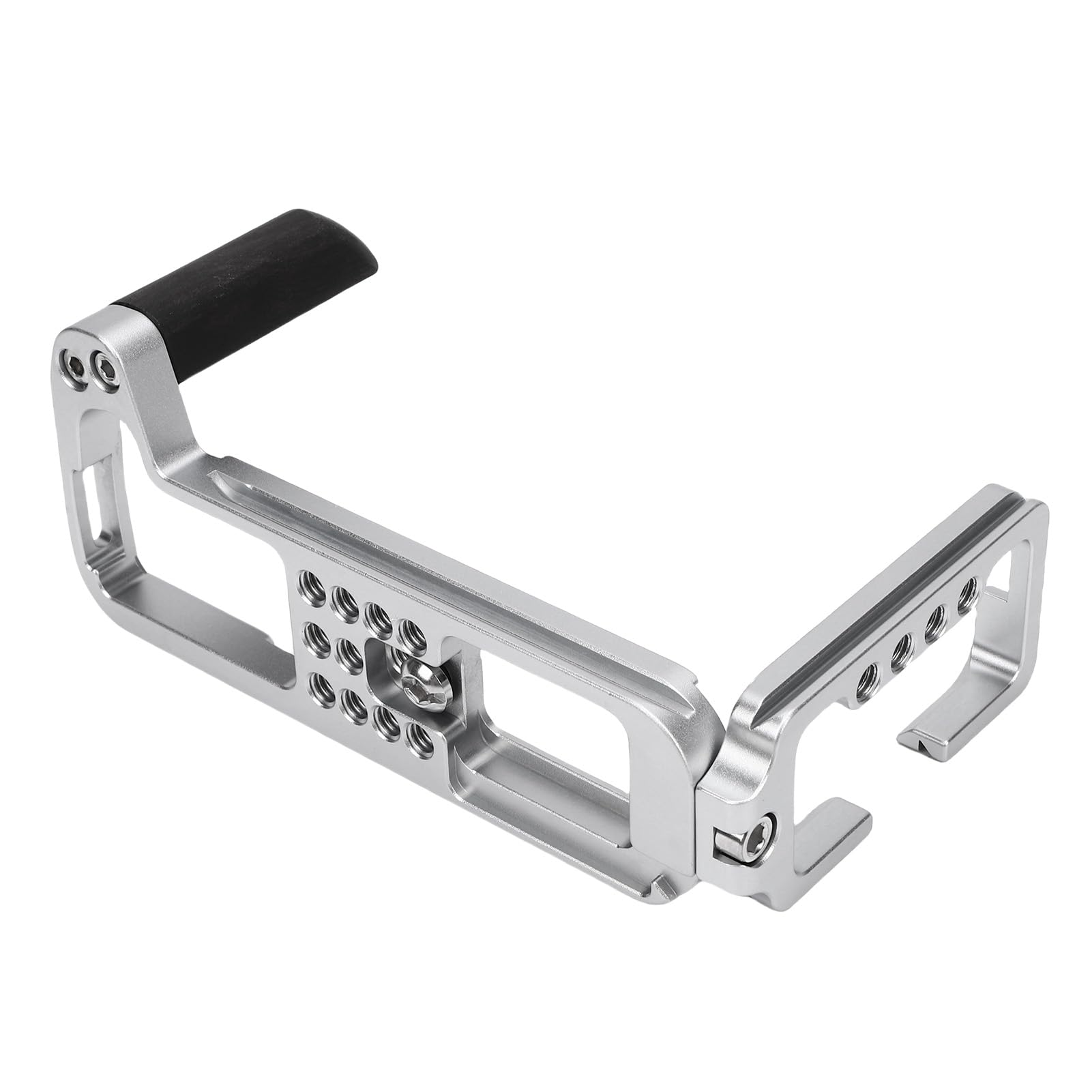 Handgriff L-Plattenhalterung Passend für XT3, Metallhandgriff L-förmiger Griff mit Holzgriff und Schnellwechselplatte QR-Halter Handgriff (Silver)