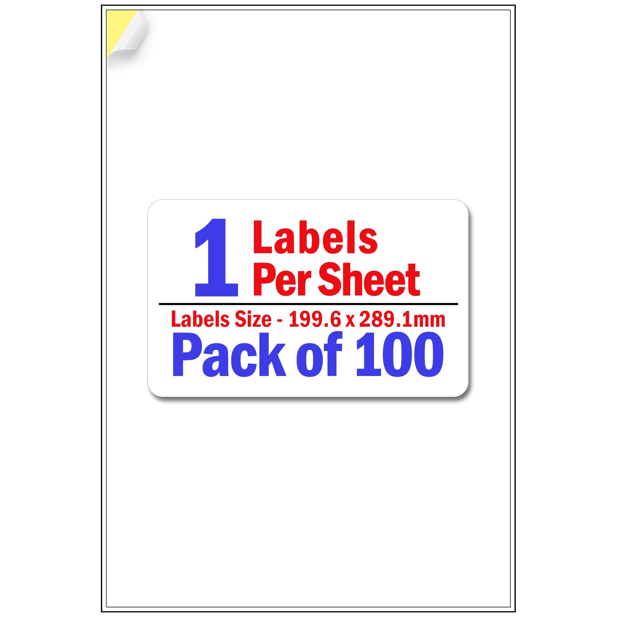 YUNJU A4 Address Labels 1 Per Sheet, 100 Sheets 100 Labels, Self Adhesive Mailing Printer Shipping Label Compatible for Inkjet and Laser Printers, Printable Sticky Sheet Sticker