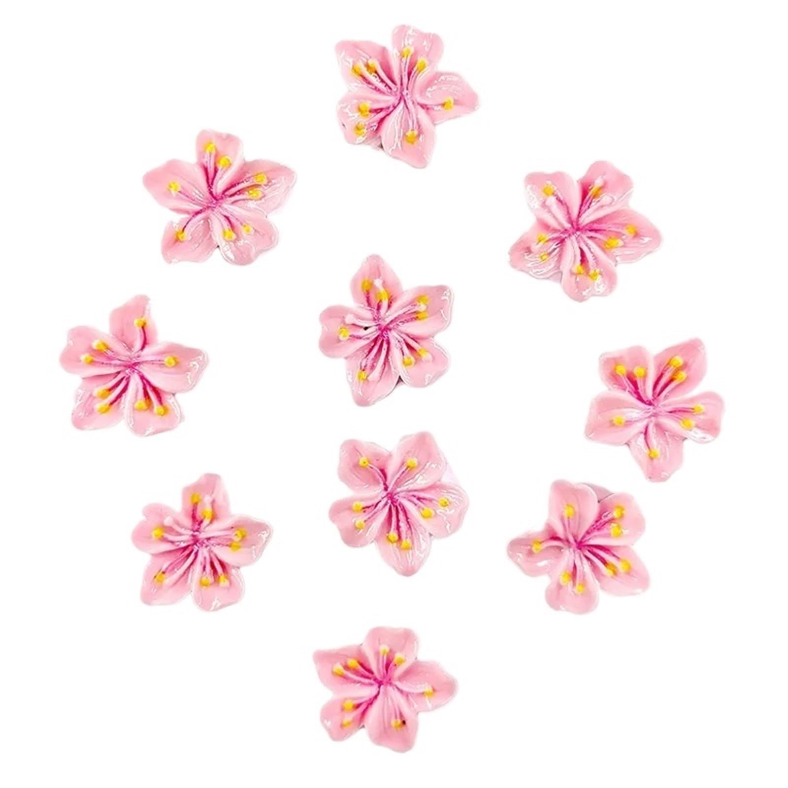 Fridge Magnets 24pcs Pink Flower Fridge Magnet Figurine Resin Refrigerator Decoration Whiteboard Magnetic Sticker Kitchen