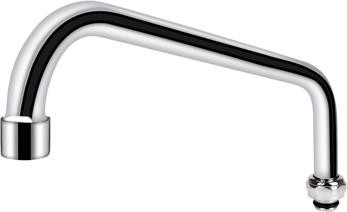 COOLWEST 12 Inch Swing Swivel Spout Replacement Kit for Commercial Kitchen Sink Faucet, 2.2 GPM Gooseneck Spout Nozzle Replacement Part, Chrome Finish