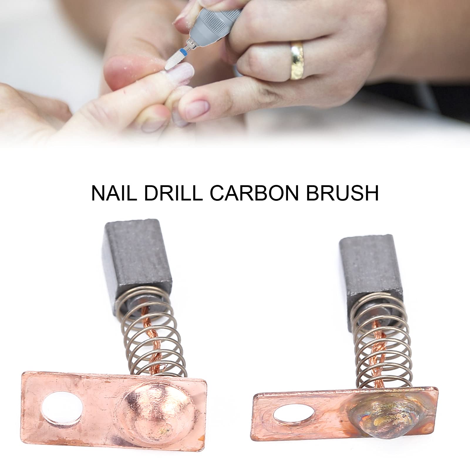 Spazzola in carbone per manipolo per trapano per unghie, accessorio per manipolo per trapano per unghie Testa per trapano per unghie per la casa per il negozio di manicure