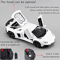 Vista 3 de Vehículos de juguete Lambo Aventador modelo de coche de juguete fundido a troquel con luz y sonido