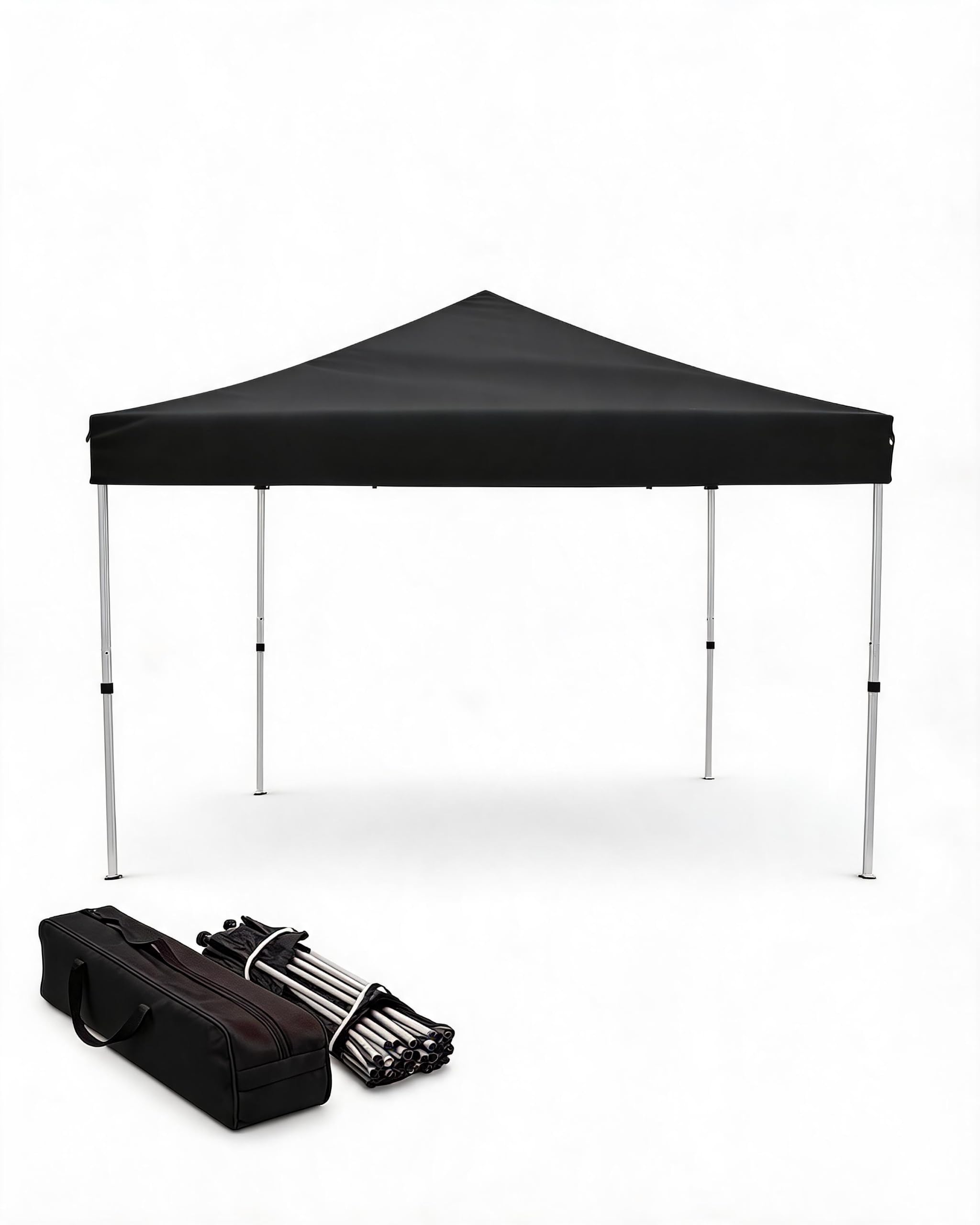 Tonnelle pop-up avec auvent, tonnelle d'extérieur pliable, tonnelle portable, protection UV, sac de transport, protection contre la pluie légère, idéale pour jardin, terrasse, fête, plage, noir