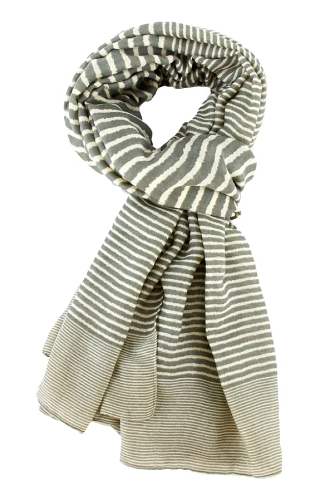 The Olive House Women's Green The Olive House® St Ives Stripe Lagenlook Scarf Sage