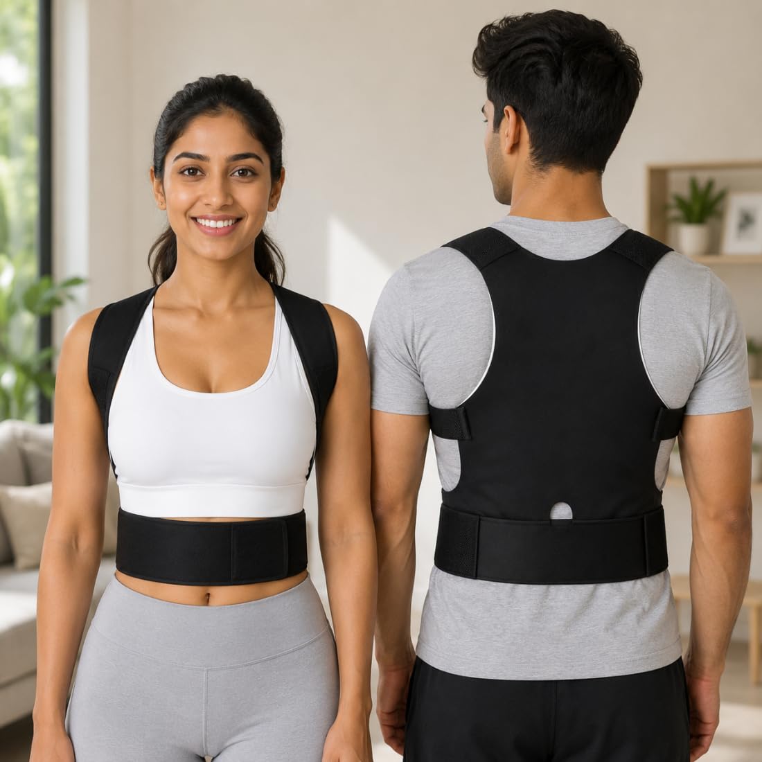 Posture Corrector Belt for Men & Women (M-L (30 inch -34 inch)) | Back Support Belt for Back Pain Relief Adjustable Shoulder Support for Office, Work, Driving & Daily Wear-image-47