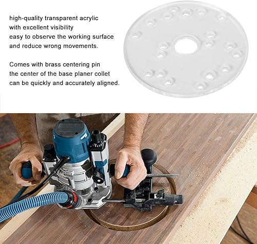 Miniatura 2 de Kit de placa base de enrutador, placa base de enrutador universal acrílica con tornillos de pasador de centrado para enrutadores de molduras,