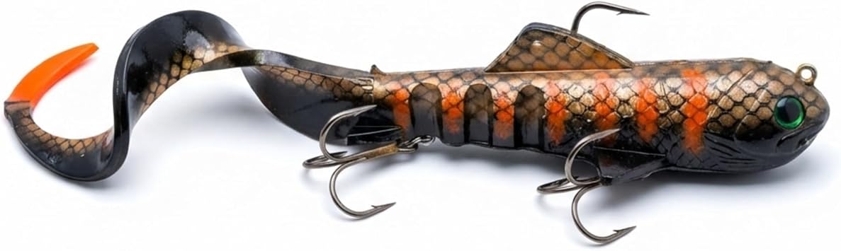 Vexan Super-D Swimbait Realistic Soft Plastic Fishing Lures for Freshwater Large Size Fish Like Musky, Pike and More -Versatile and Durable Moving Swim Bait 4.7oz 9" 14" w/Tail