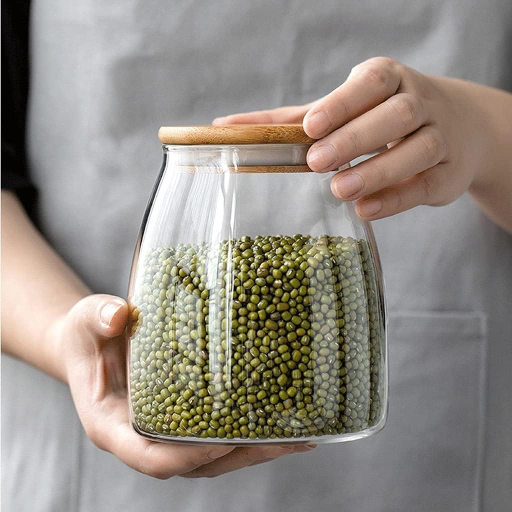 Reusable Food Storage Container Glass Storage Jars With Sealed Lids Kitchen Canister Food Storage Canister For Serving Tea Coffee Spice Food Storage Jars