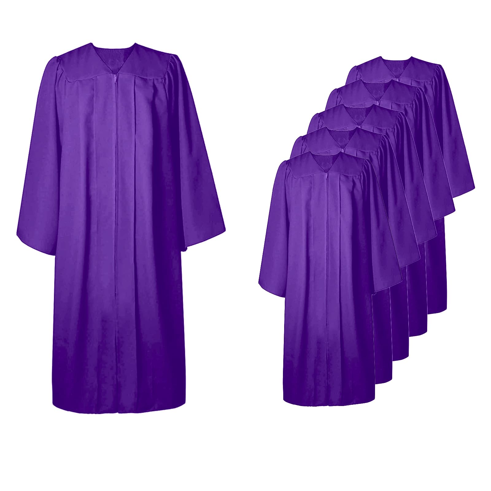 GAMYPET 6 Pcs Choir Robes for Church adults Baptism Robes for Water Baptism Unisex Matte Graduation Gowns for College