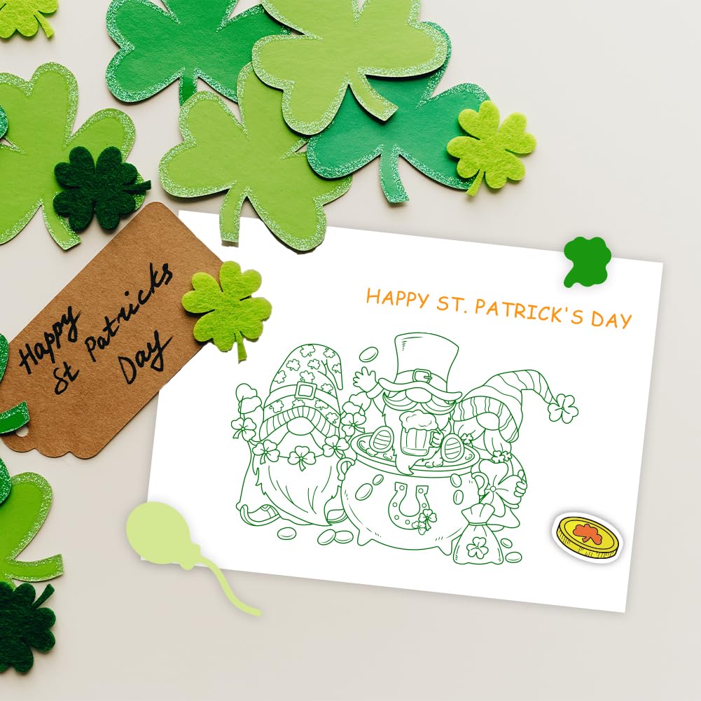 ORIGACH Set di timbri trasparenti e fustelle per la creazione di biglietti di San Patrizio con gnomi in silicone per fai da te, scrapbooking, diari, album fotografici, artigianato