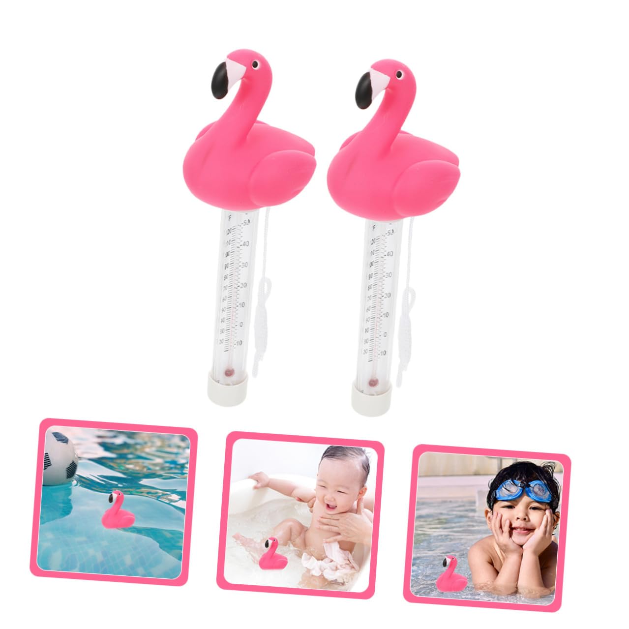 2pcs Floating Pool Temperature Thermometer for Indoor Outdoor Use, Easy-Read Large Display Water Thermometer for Swimming Pools, Ice Baths, and Fish Ponds