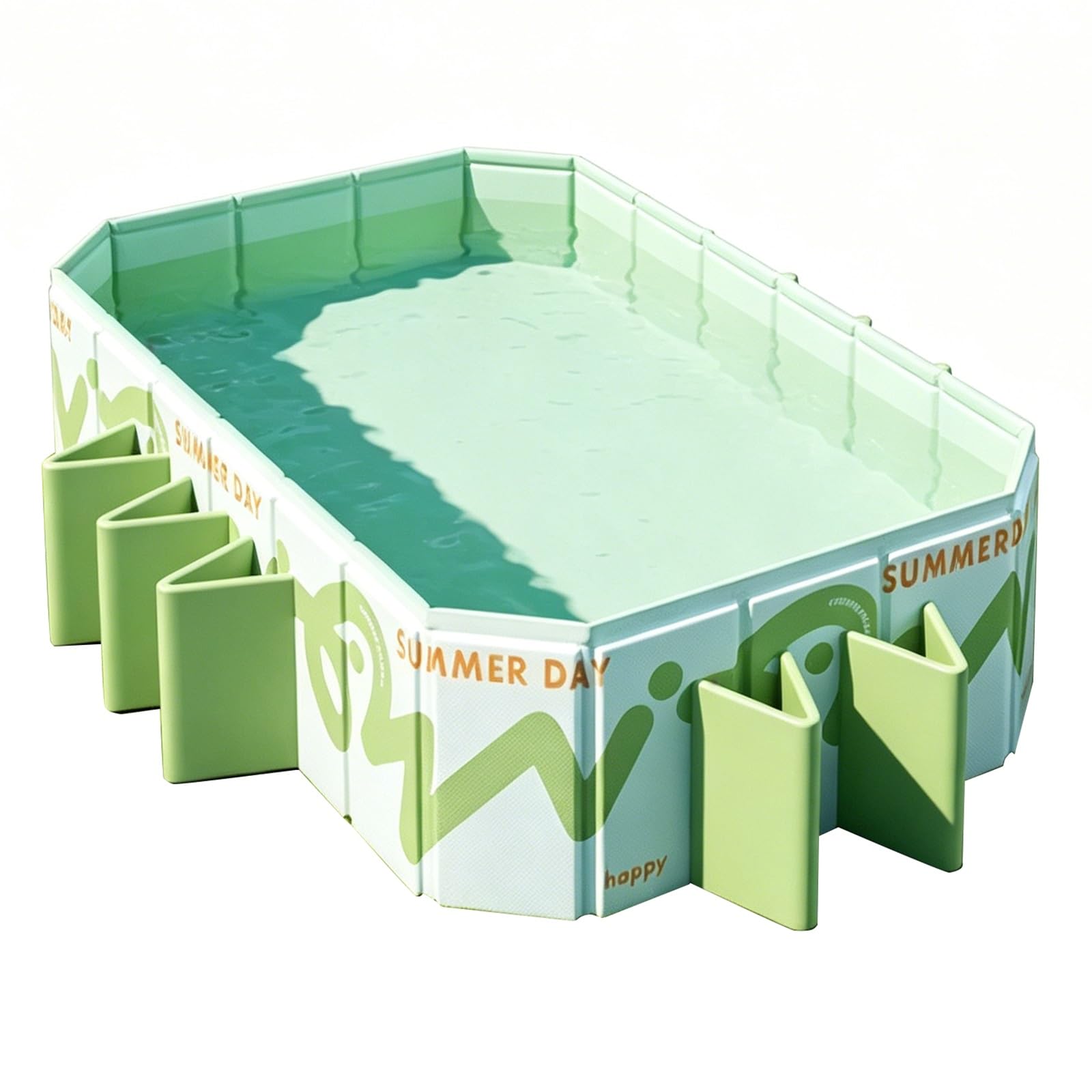 Piscina Plegable Piscina Plegable Grande No Inflable Portátil De 180-260 Cm Piscina Infantil Plegable Piscina Grande para Jardín(Green,260 * 165 * 50cm)
