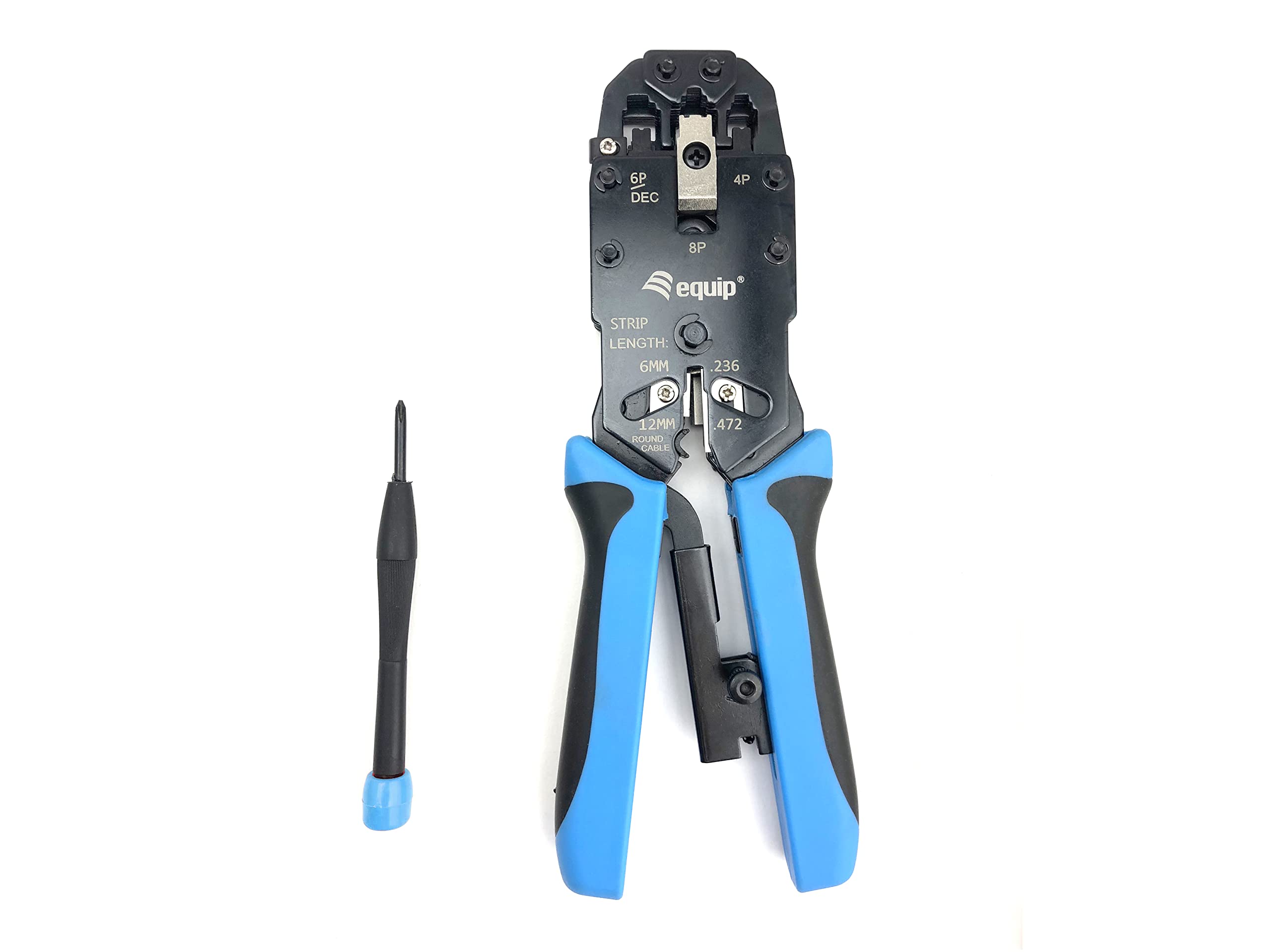 Equip 129409 Outil de sertissage modulaire professionnel Pince à sertir RJ45 8P8C Profi 4P/2C 4P/4C 6P/4C