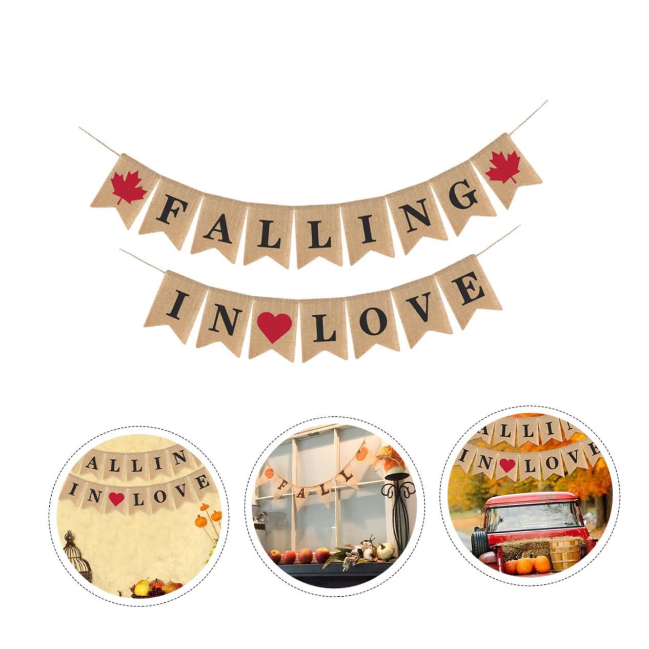 TOPBATHY 3stücke Hochzeitsbanner Aus Leinen Dekorative Wimpel Für Hochzeiten Feiern Handmade Khaki Für Garten Innenräume Für Hochzeitsfotos Rustikale Eleganz