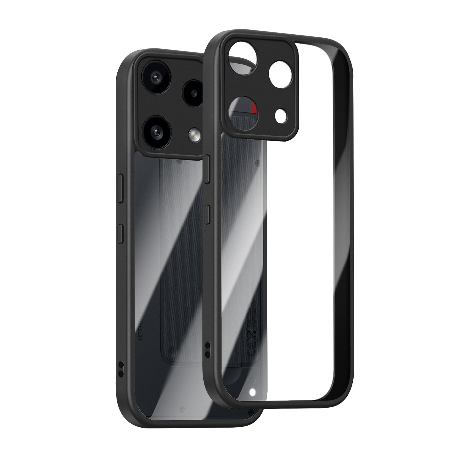 [SinRenn] コンパチブルNothing Phone (3a) Lite ケース クリア 360°全面保護 薄型 レンズ保護 スマホケース 耐久性 透明PC背面+ソリッドカラー TPUフレーム 耐衝撃 携帯カバー 黄変防止 擦り傷防止 米軍MIL規格 落下防止 携帯ケース コンパチブル Nothing Phone (3a) Lite スマホカバー（ブラック）